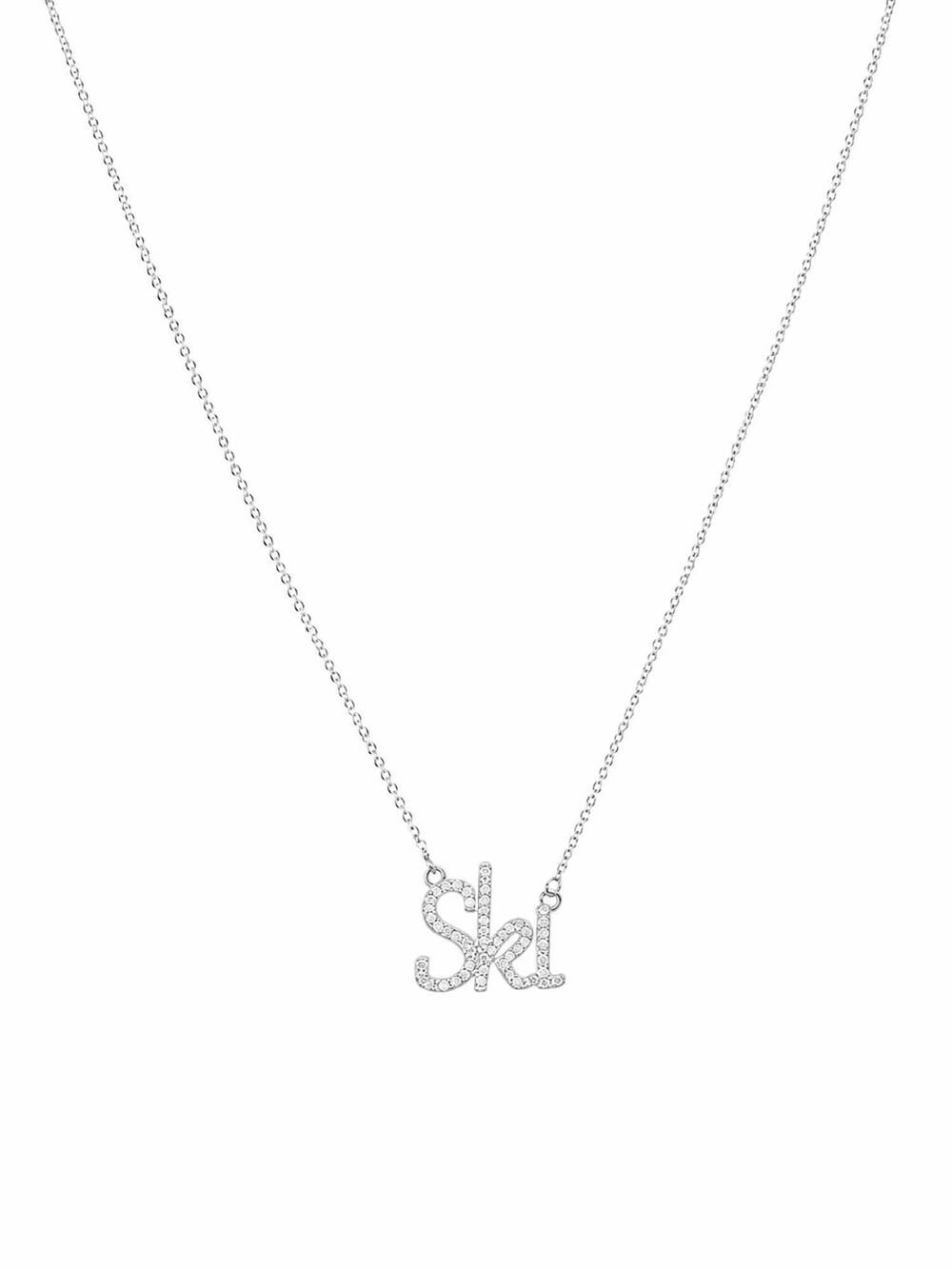 NEW GABI SALAZAR DESIGNS women's ski necklace in silver